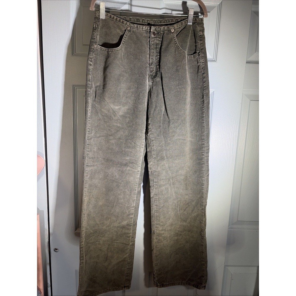 Road Rags Street Wear Olive Corduroy Wide Leg Pants Sz 7/8. Skater Girl. Y2K.